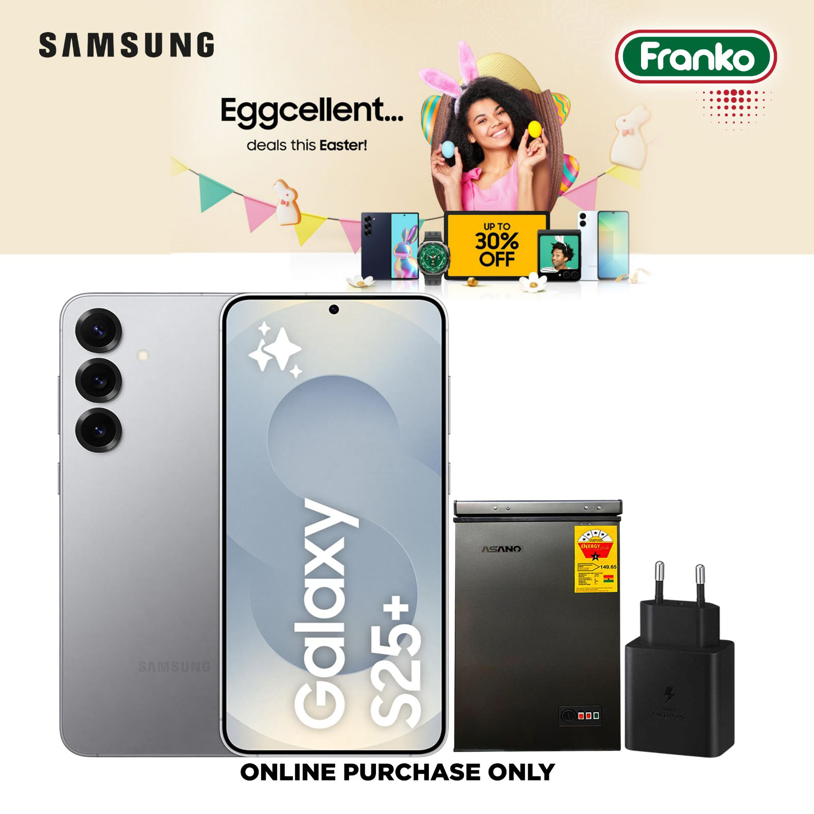 Samsung Galaxy S25+ (12GB + 256GB) - Free Chest Freezer & Travel Adapter